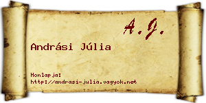 Andrási Júlia névjegykártya