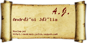 Andrási Júlia névjegykártya